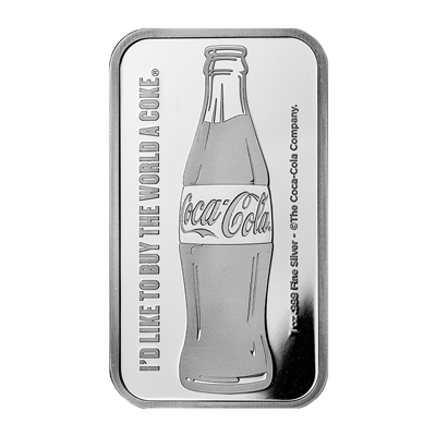 A picture of a Lingot d’argent pur Coca-ColaMD de 1 oz
